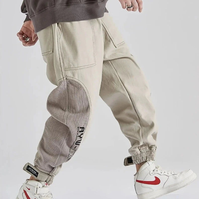 Patchwork Power: Elevate Your Streetwear With Corduroy Hip Hop Cargo Pants