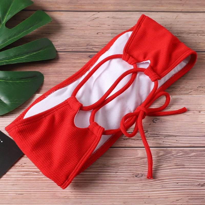 No Straps, No Worries: Pure Color Bikinis For Sunshine Days