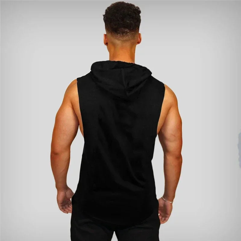 Who Needs Sleeves Anyway? Cotton Hooded Tank Top Vibes