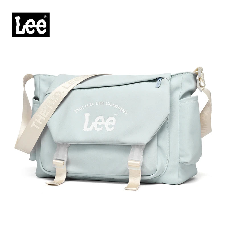Light blue bag with 'Lee' branding on a white background