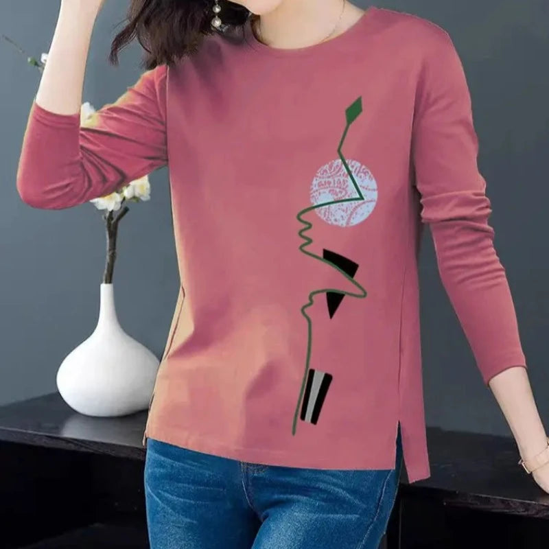 Super Chill Vibes: Women's Relaxed Long Sleeve Graphic T-Shirt