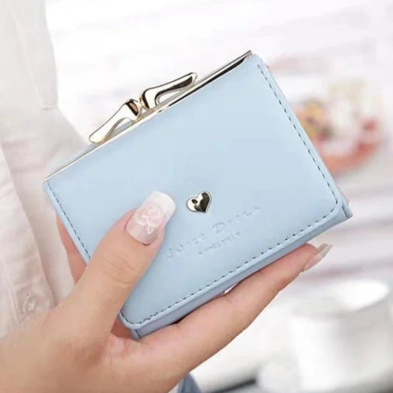 Mini Marvel: Compact Leather Coin Purse With Heart Charm