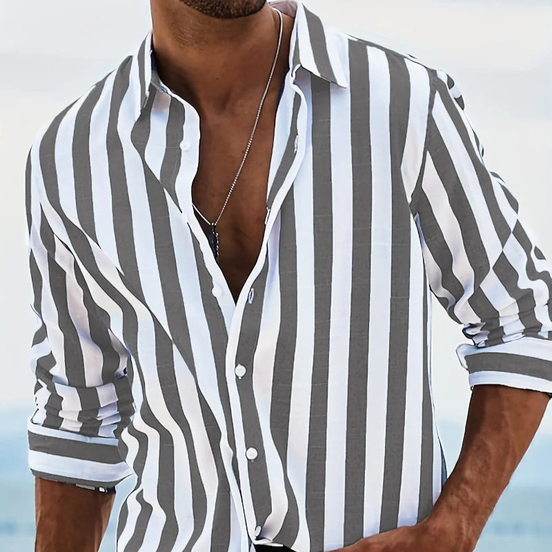 Breathable Stripe Shirt For Men: Easygoing Style
