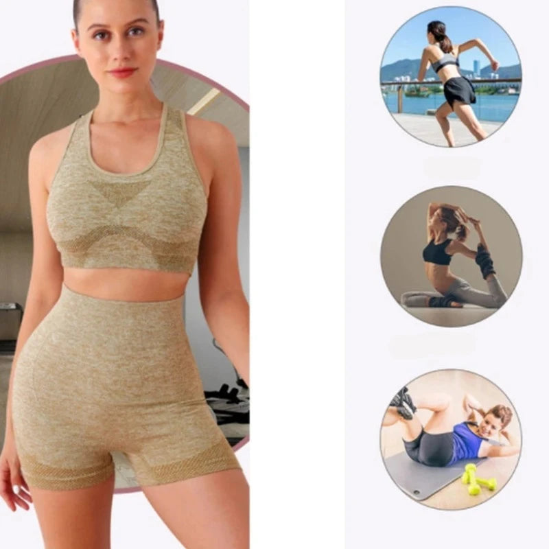 Unleash Your Inner Zen: Seamless Yoga Bra & Shorts Set