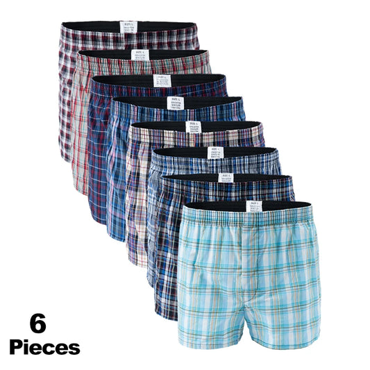 Premium Comfort: 6-Pack Plaid Men's Boxers