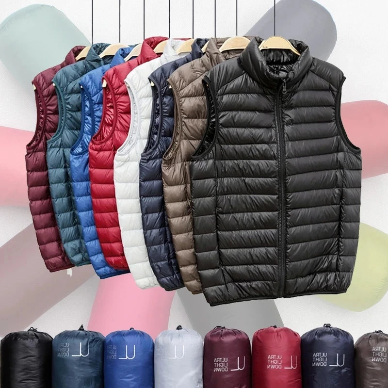 Stay Warm, Stay Stylish: Men's Ultralight Duck Down Puffer Vest