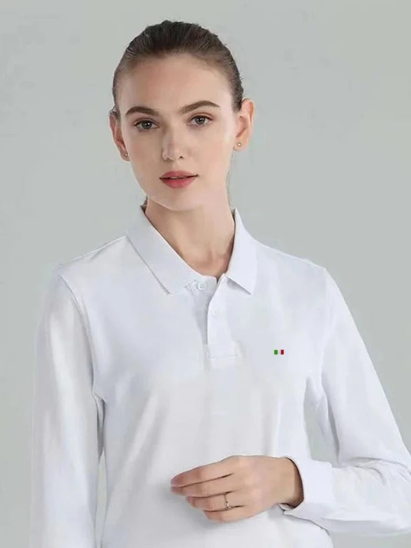 Soft & Strong: Women's Long Sleeve Polo Shirt (Anti-Pilling)