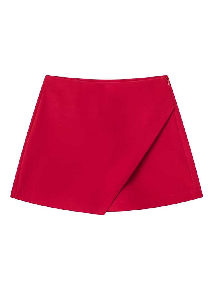 Versatile & Stylish SKORT: High Waist, Back Pockets & Side Zipper