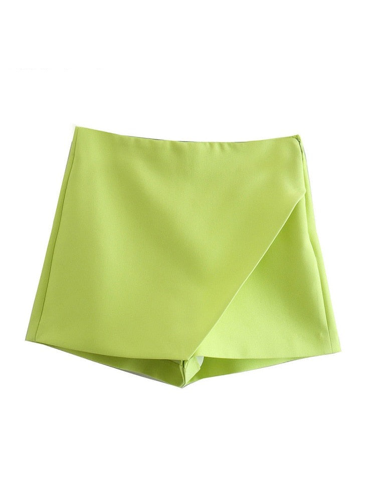 Versatile & Stylish SKORT: High Waist, Back Pockets & Side Zipper