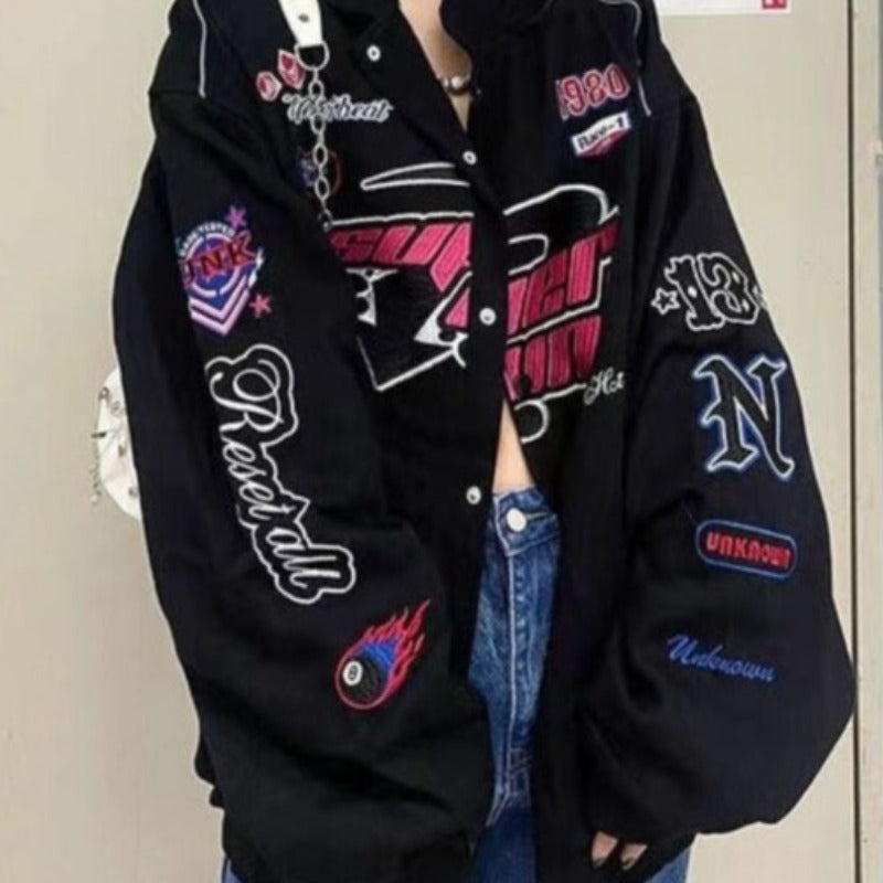 Racing Oversized Jacket With Y2K Vibes