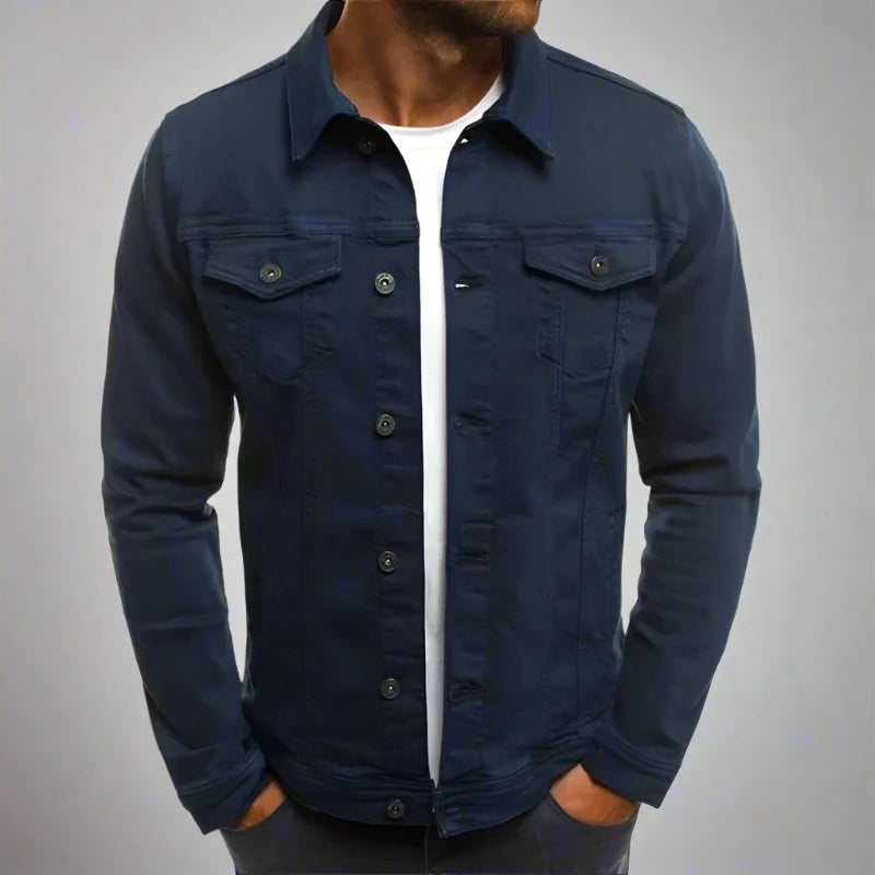 Classic Denim, Modern Style: Men's Colored Denim Jacket