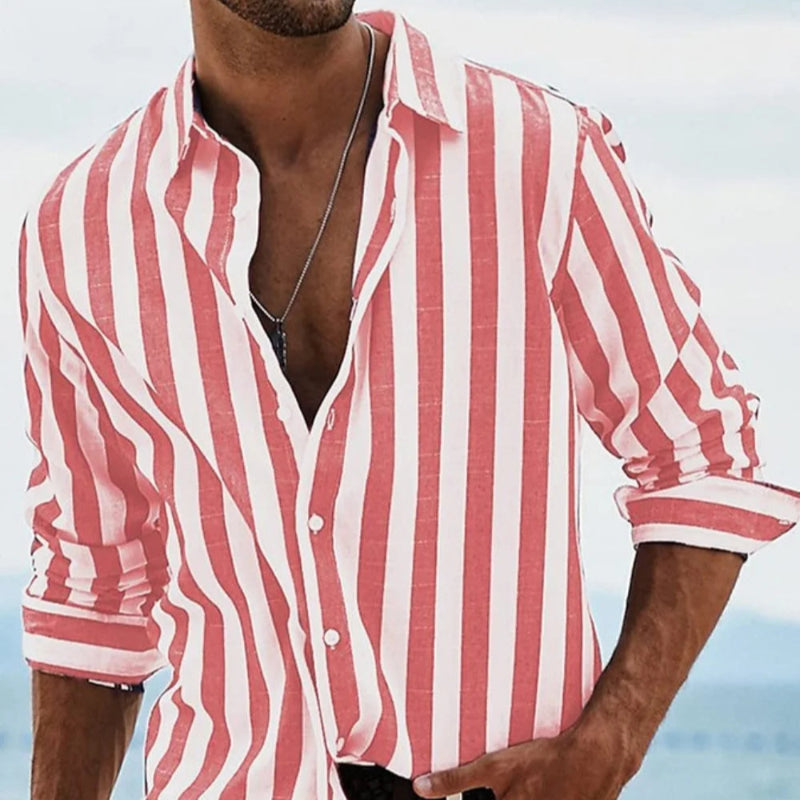 Breathable Stripe Shirt For Men: Easygoing Style
