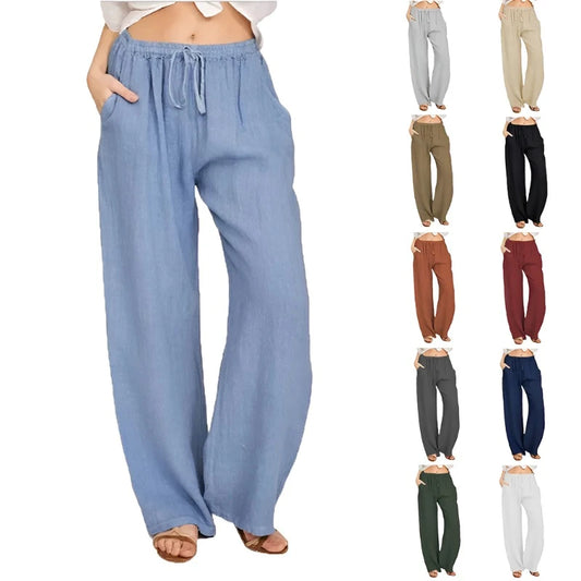 All-Day Comfort: Women's Loose Breathable Cotton Hemp Pants