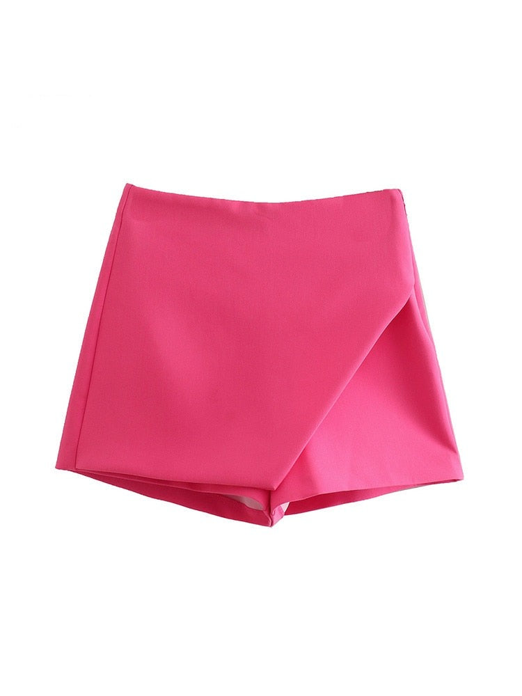 Versatile & Stylish SKORT: High Waist, Back Pockets & Side Zipper