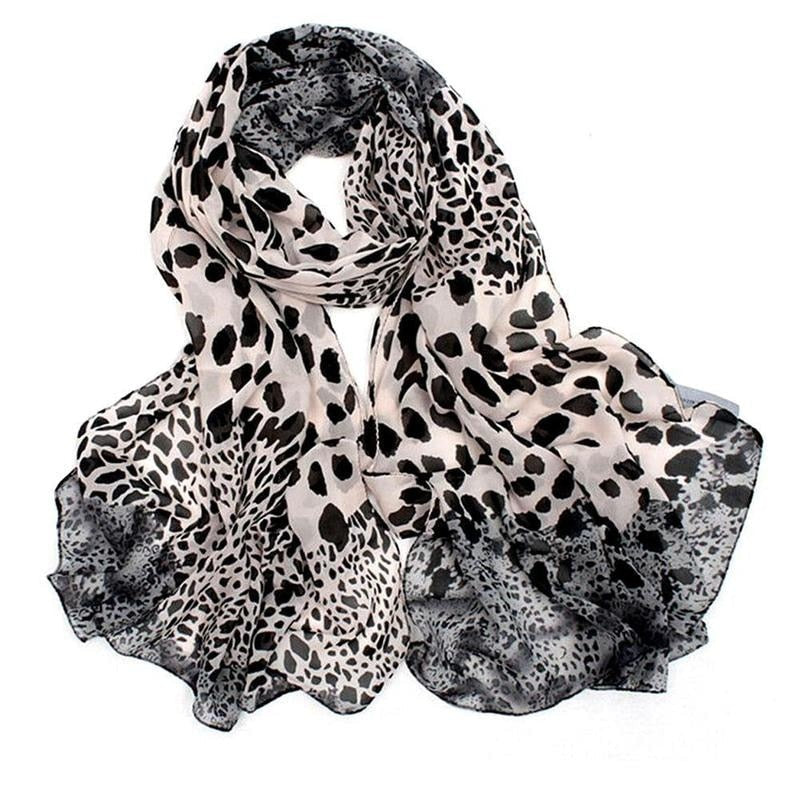 Leopard Print Chiffon Scarf: A Touch Of Luxury