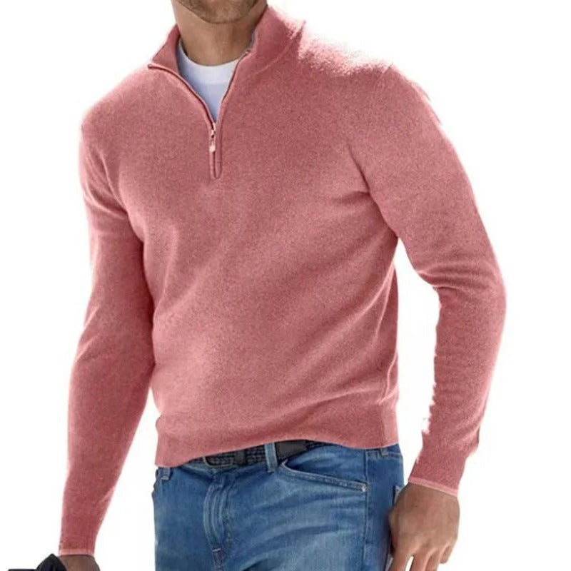 V-Neck Fleece Zipper Sweaters: Soft, Warm & Stylish