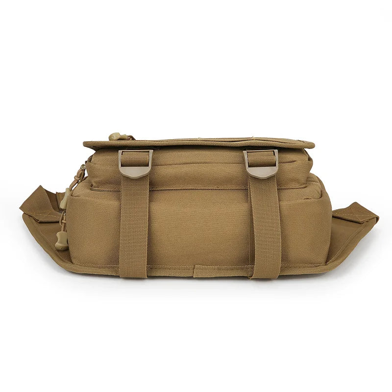Brown tactical bag on a white background