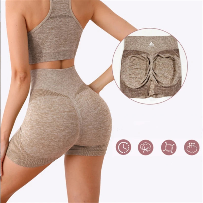 Unleash Your Inner Zen: Seamless Yoga Bra & Shorts Set