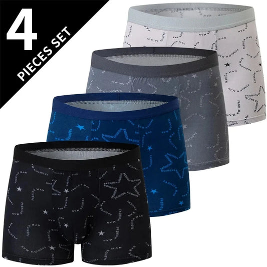 Upgrade Your Undergarments: 4-Pack Printed Men's Boxers