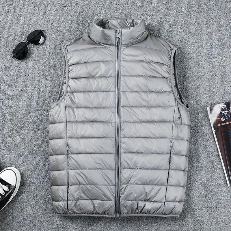 Stay Warm, Stay Stylish: Men's Ultralight Duck Down Puffer Vest