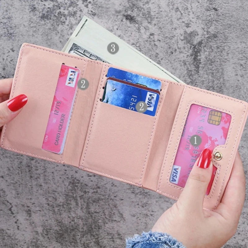 Mini Marvel: Compact Leather Coin Purse With Heart Charm