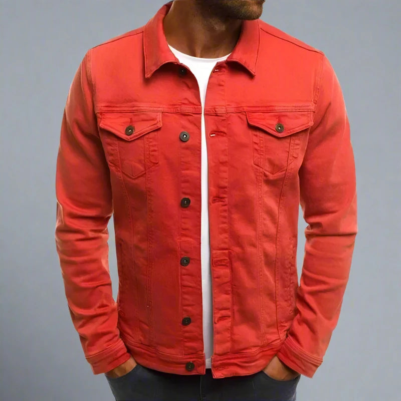 Classic Denim, Modern Style: Men's Colored Denim Jacket