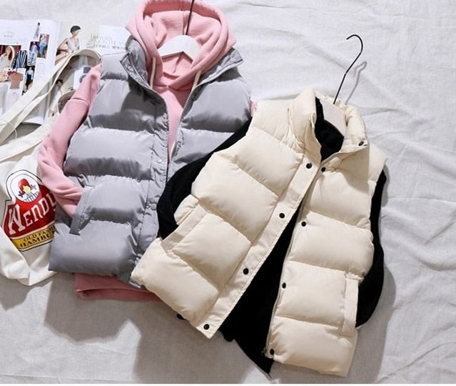 Cotton Padded Puffer Vests For Women