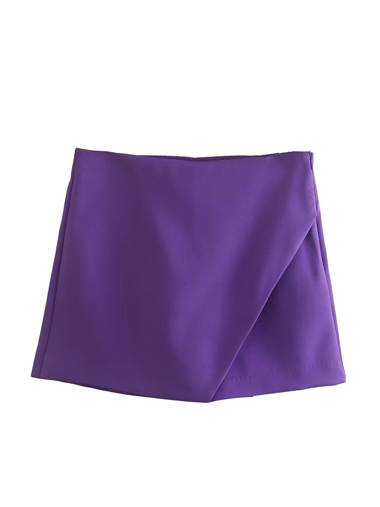 Versatile & Stylish SKORT: High Waist, Back Pockets & Side Zipper