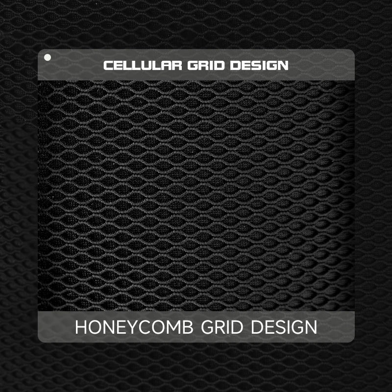 Honeycomb grid design with 'Cellular Grid Design' text on a black background