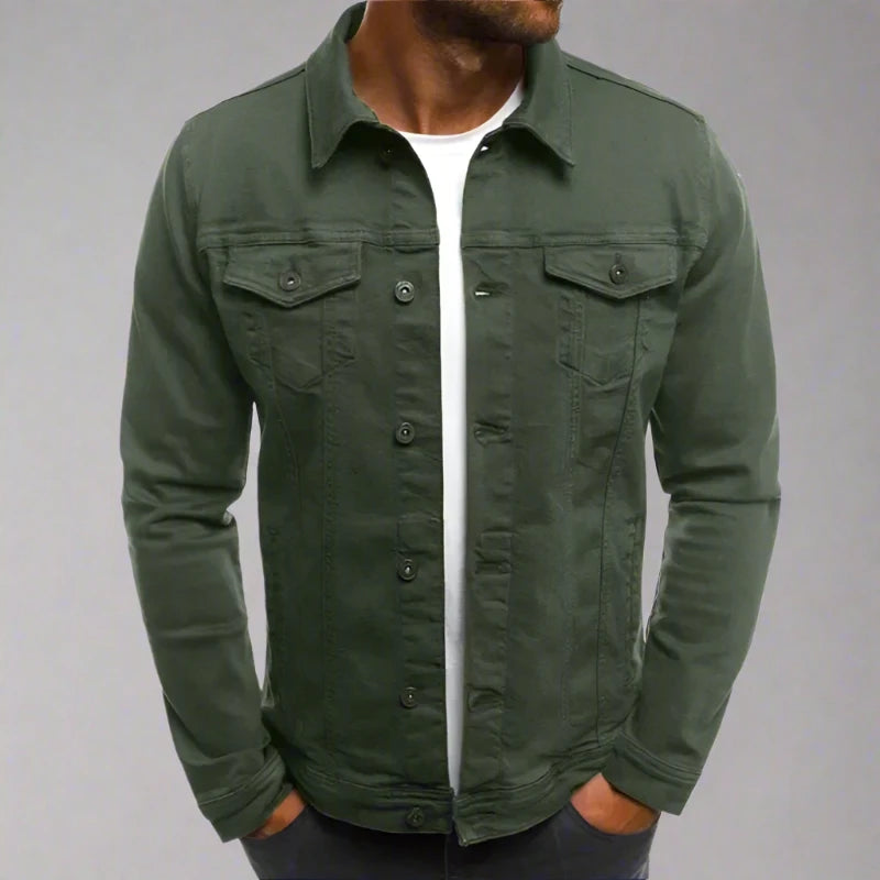 Classic Denim, Modern Style: Men's Colored Denim Jacket