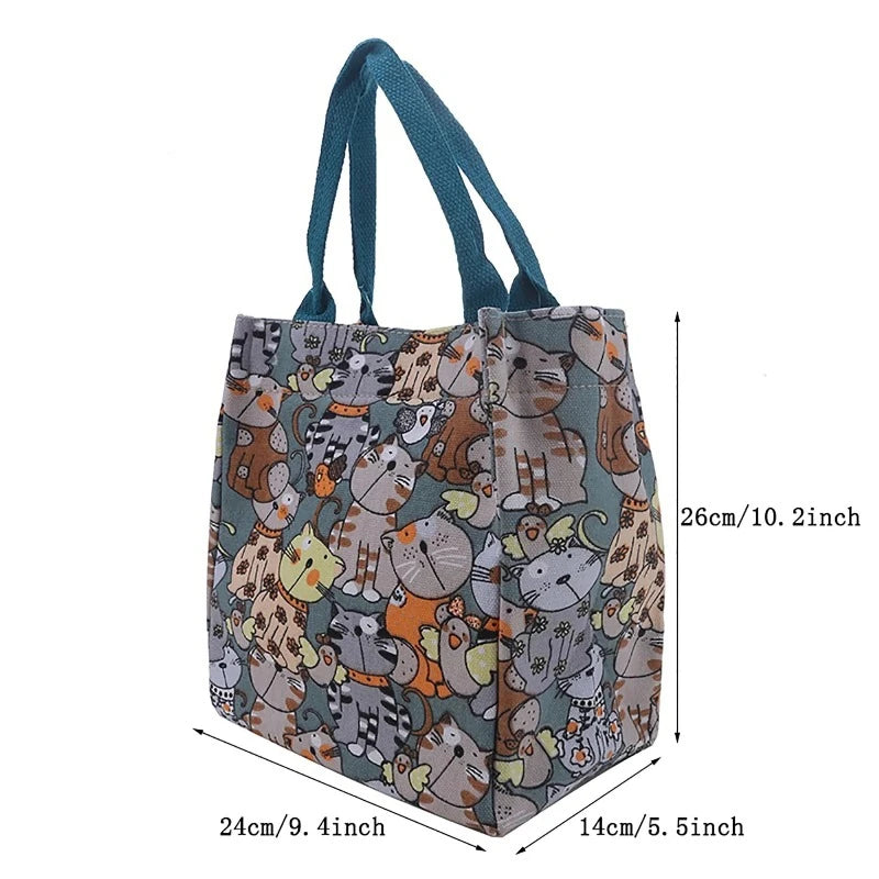 ✨ Tote-ally Adorable: Canvas Bag With Cartoon Pattern ✨