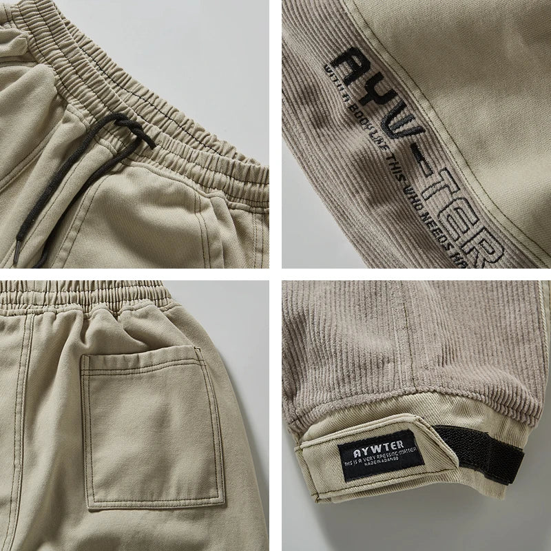 Patchwork Power: Elevate Your Streetwear With Corduroy Hip Hop Cargo Pants