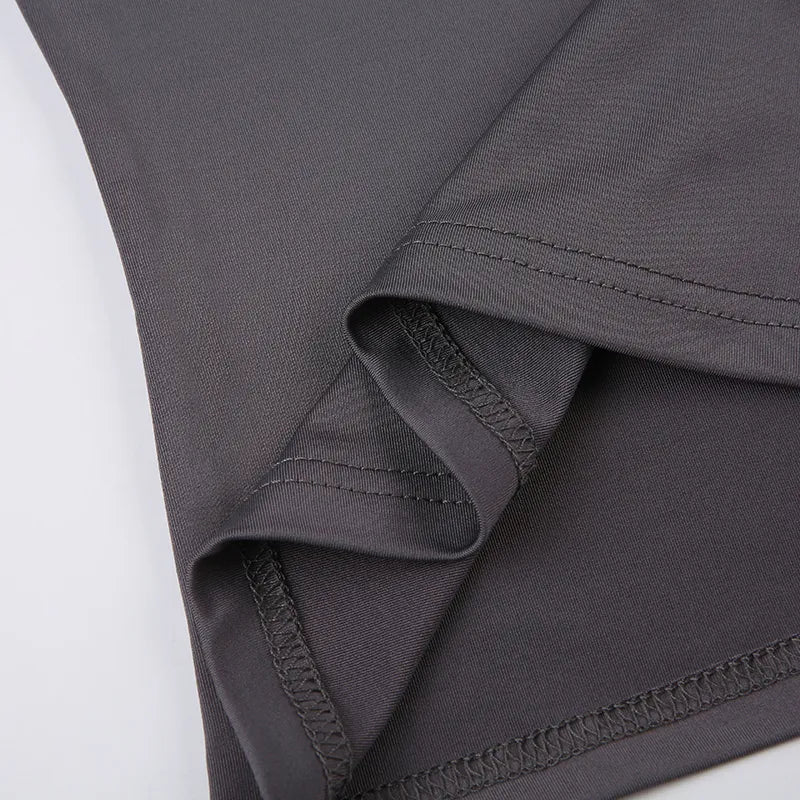 Essential Crop Top: Crewneck, Short Sleeve (Gray/Black/White)
