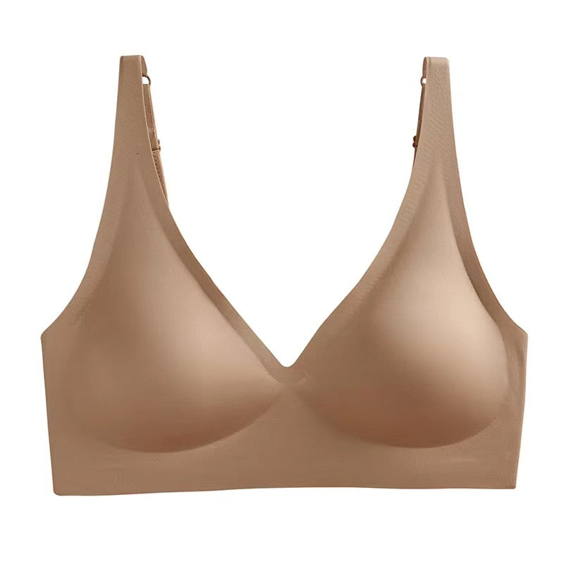 No Steel Ring, Seamless, Small Chest Gathered Bra