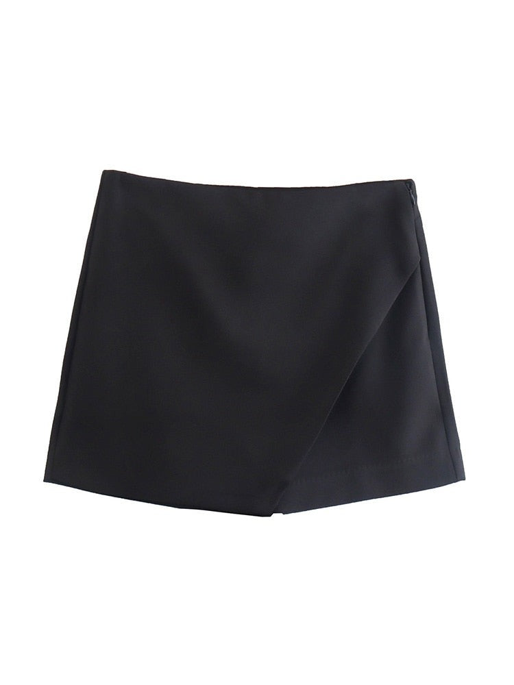 Versatile & Stylish SKORT: High Waist, Back Pockets & Side Zipper