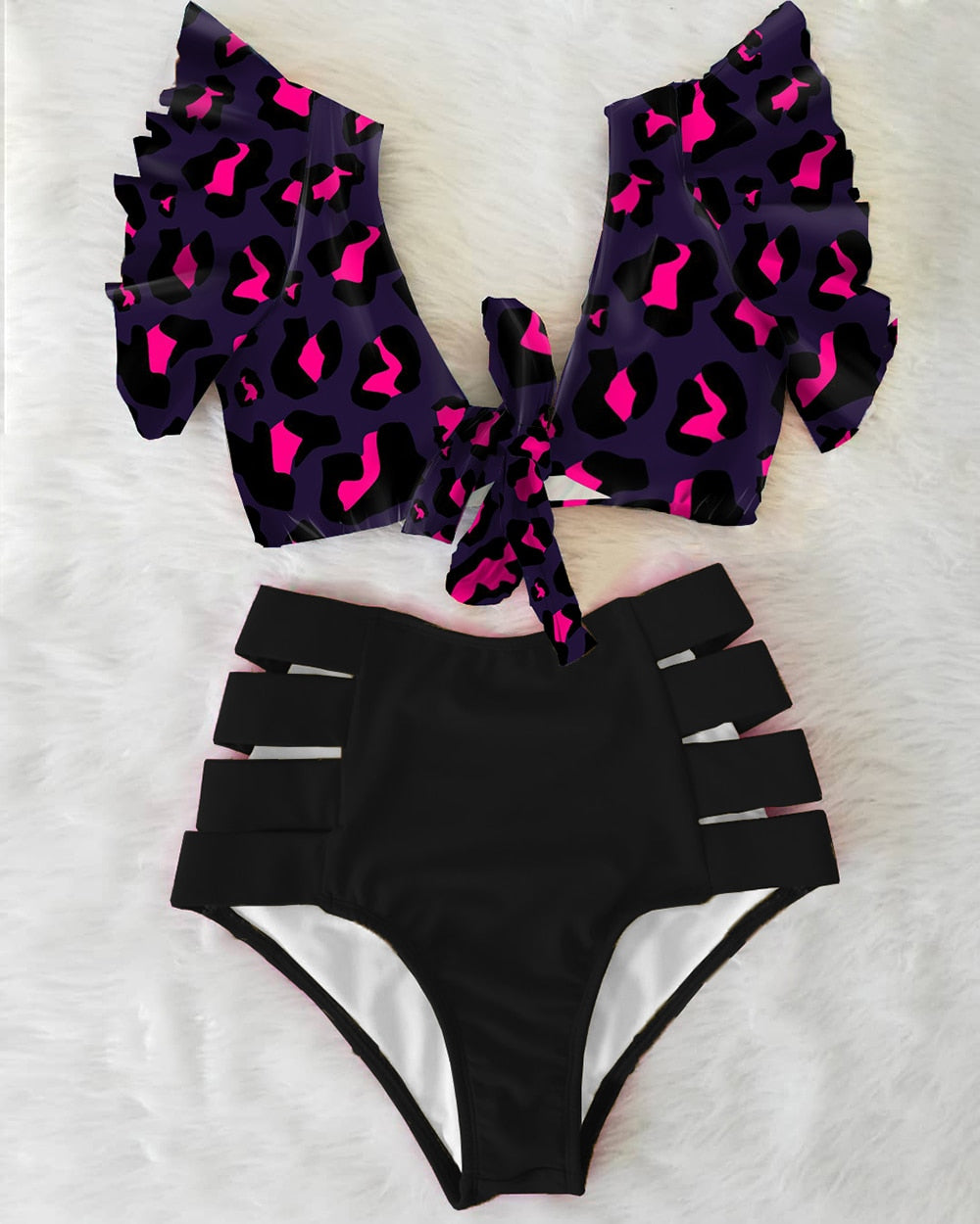 High Waist Ruffle Bikini Set