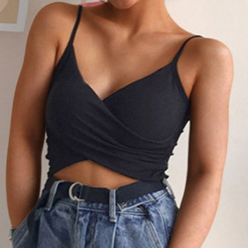 Striking Pure Color Crop Top