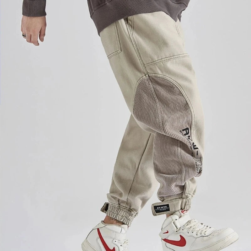 Patchwork Power: Elevate Your Streetwear With Corduroy Hip Hop Cargo Pants