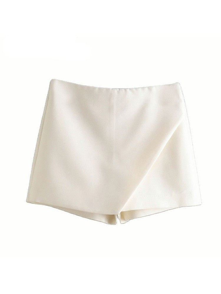 Versatile & Stylish SKORT: High Waist, Back Pockets & Side Zipper