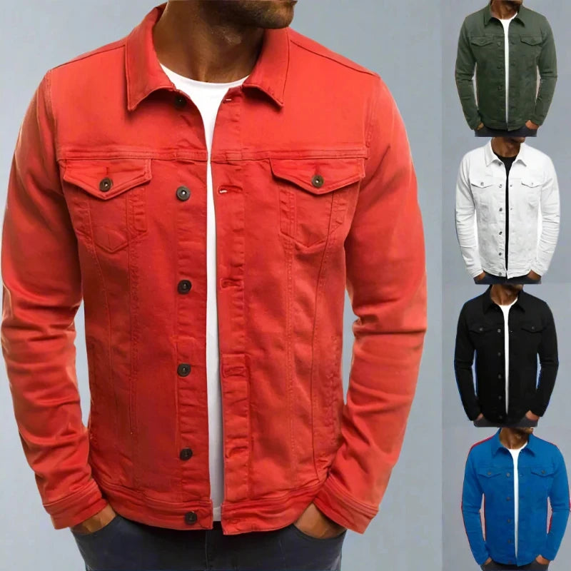 Classic Denim, Modern Style: Men's Colored Denim Jacket