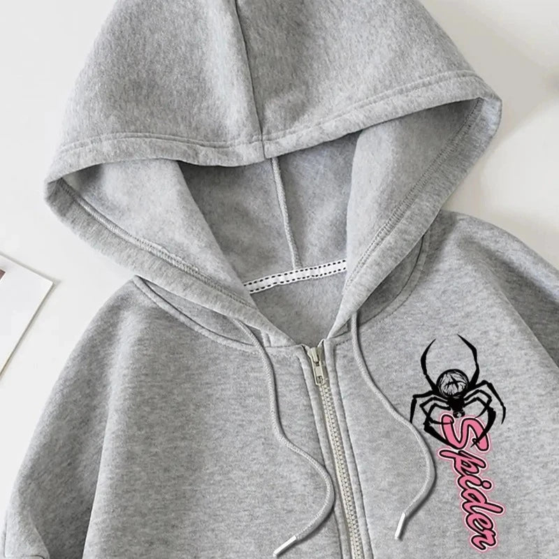 Front & Back Flair: Women Printed Zip Hoodie