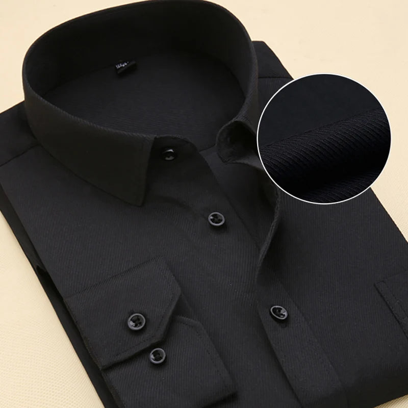 All-Season Comfort: Men's Plus Size Slim Fit Dress Shirt