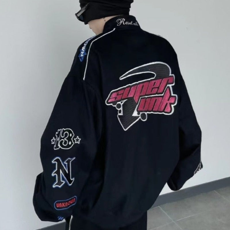 Racing Oversized Jacket With Y2K Vibes