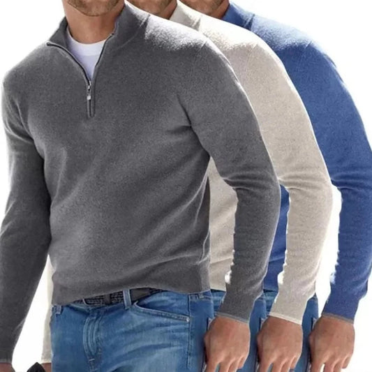 V-Neck Fleece Zipper Sweaters: Soft, Warm & Stylish