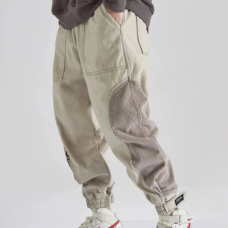 Patchwork Power: Elevate Your Streetwear With Corduroy Hip Hop Cargo Pants