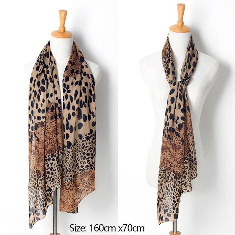 Leopard Print Chiffon Scarf: A Touch Of Luxury