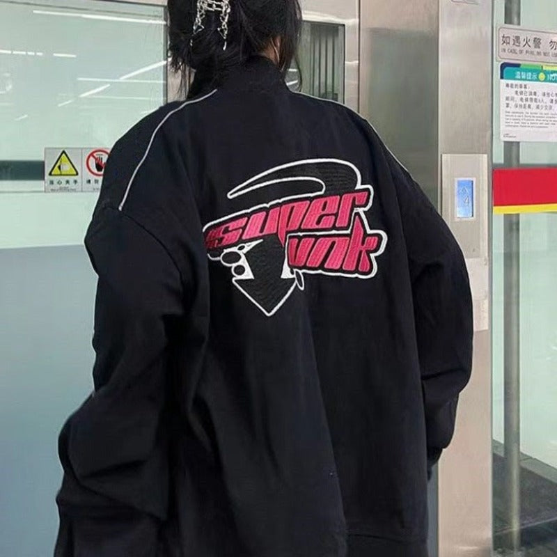 Racing Oversized Jacket With Y2K Vibes