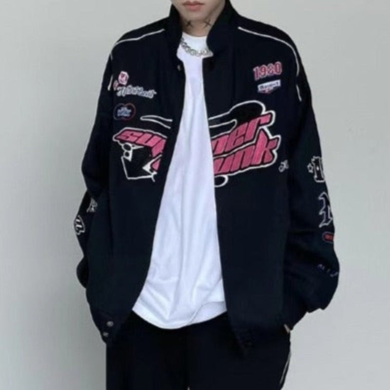 Racing Oversized Jacket With Y2K Vibes