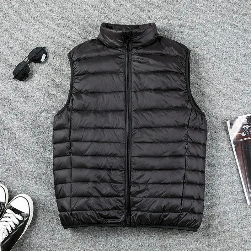 Stay Warm, Stay Stylish: Men's Ultralight Duck Down Puffer Vest