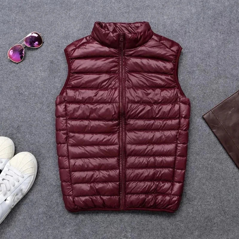 Stay Warm, Stay Stylish: Men's Ultralight Duck Down Puffer Vest